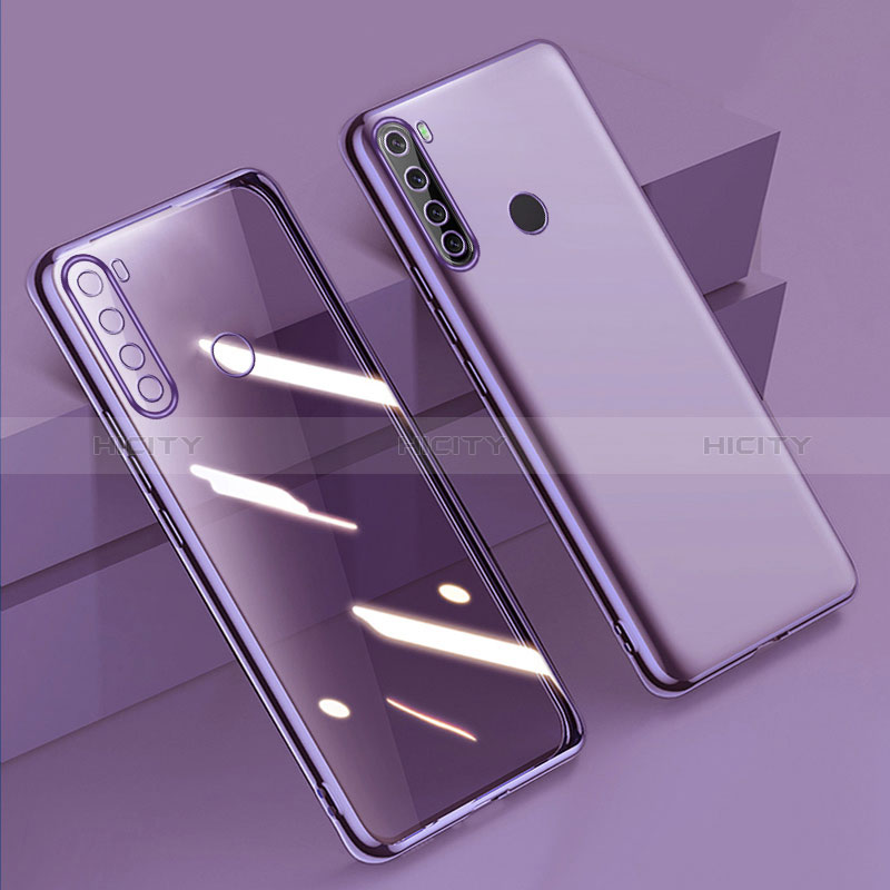 Silikon Schutzhülle Ultra Dünn Flexible Tasche Durchsichtig Transparent D01 für Xiaomi Redmi Note 8 (2021) Violett Plus