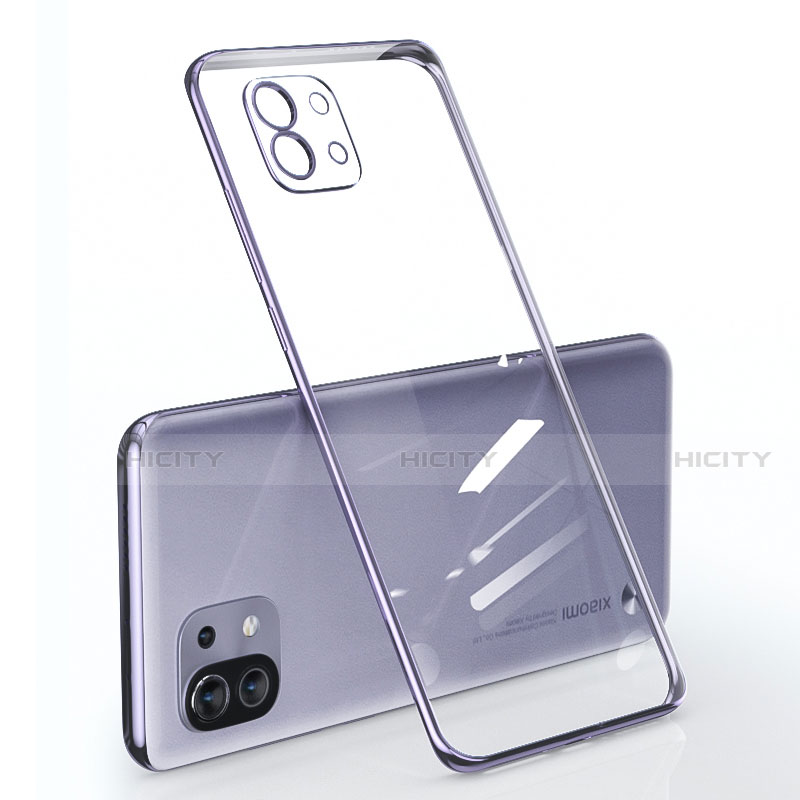 Silikon Schutzhülle Ultra Dünn Flexible Tasche Durchsichtig Transparent für Xiaomi Mi 11 5G Violett