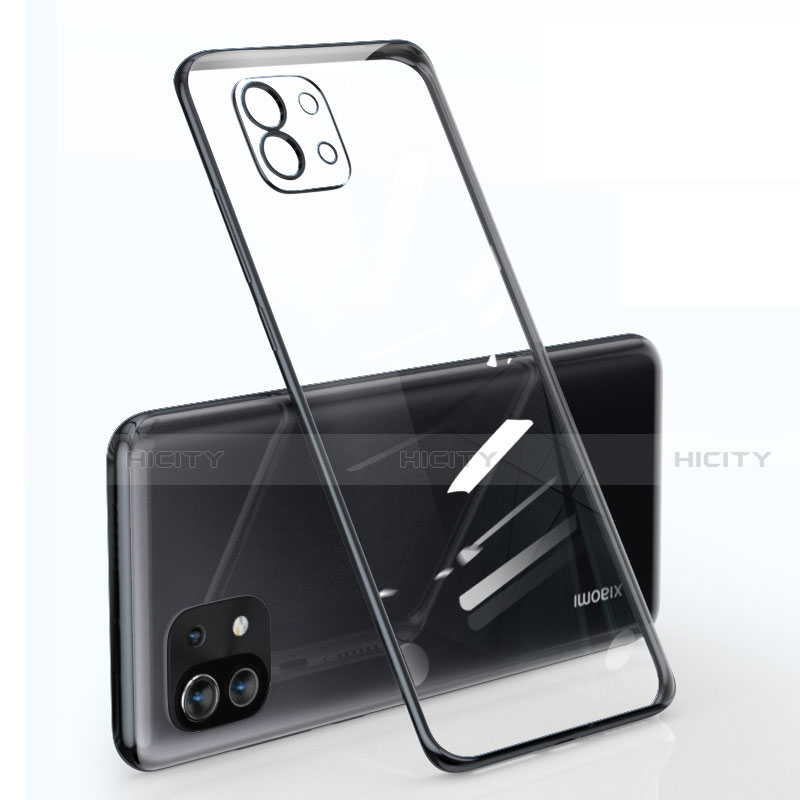 Silikon Schutzhülle Ultra Dünn Flexible Tasche Durchsichtig Transparent für Xiaomi Mi 11 Lite 4G Schwarz