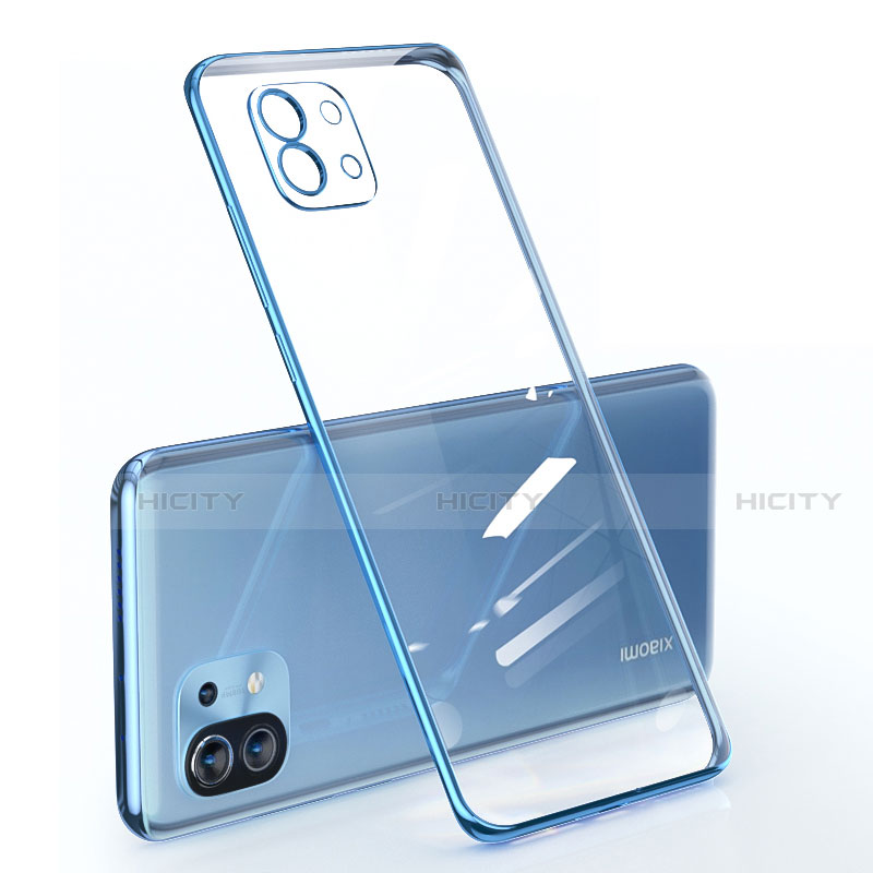 Silikon Schutzhülle Ultra Dünn Flexible Tasche Durchsichtig Transparent für Xiaomi Mi 11 Lite 5G Blau