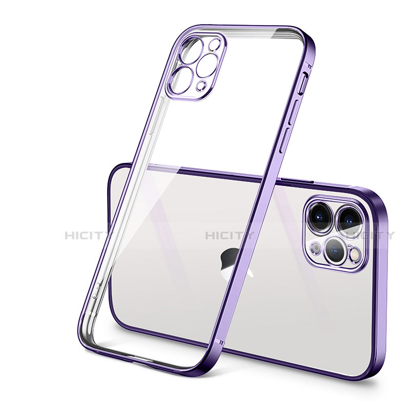 Silikon Schutzhülle Ultra Dünn Flexible Tasche Durchsichtig Transparent H01 für Apple iPhone 12 Pro Max Violett