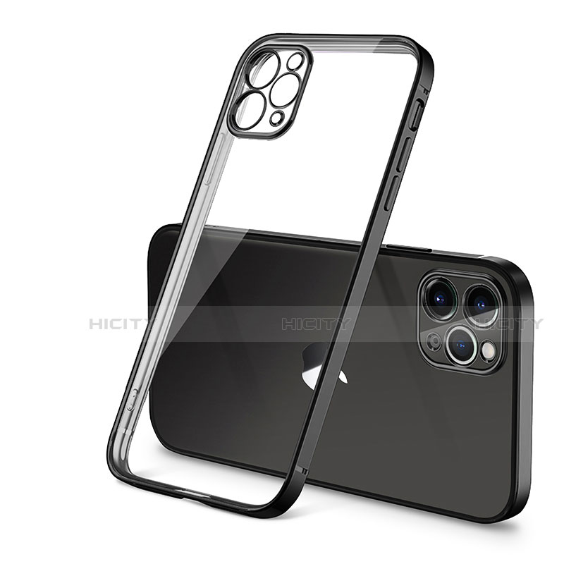 Silikon Schutzhülle Ultra Dünn Flexible Tasche Durchsichtig Transparent H01 für Apple iPhone 12 Pro Schwarz