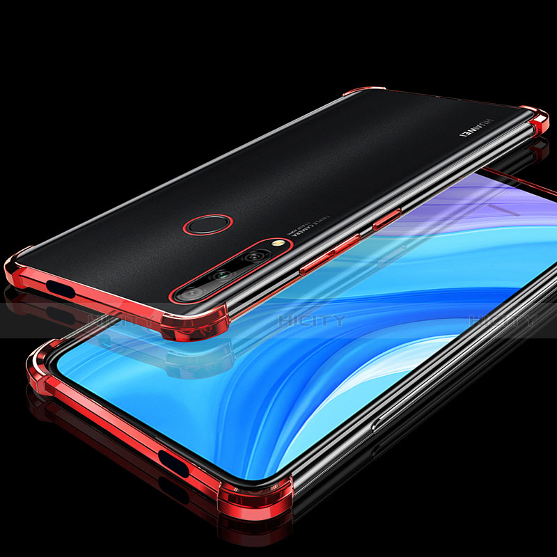 Silikon Schutzhülle Ultra Dünn Flexible Tasche Durchsichtig Transparent H01 für Huawei Enjoy 10 Plus Rot Plus