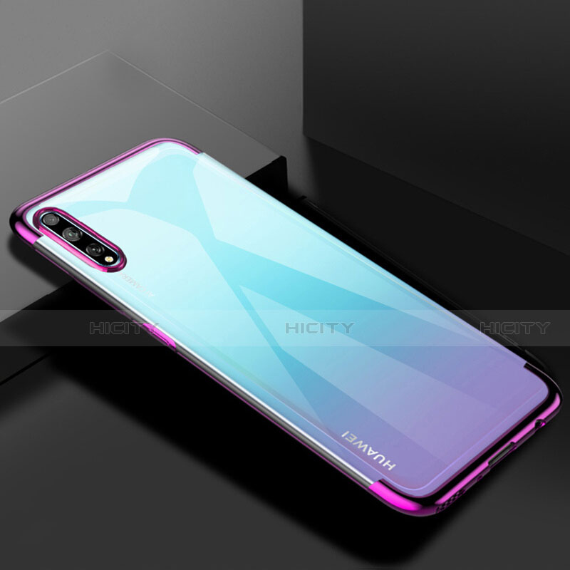 Silikon Schutzhülle Ultra Dünn Flexible Tasche Durchsichtig Transparent H01 für Huawei Enjoy 10S Violett