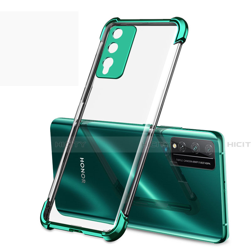 Silikon Schutzhülle Ultra Dünn Flexible Tasche Durchsichtig Transparent H01 für Huawei Honor Play4T Pro Grün Plus