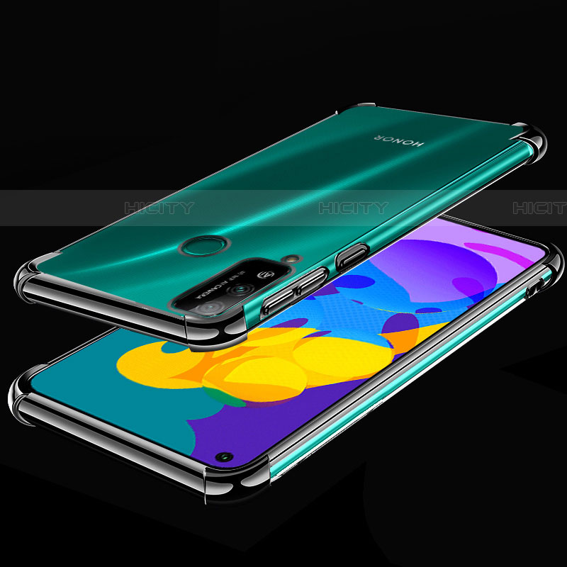 Silikon Schutzhülle Ultra Dünn Flexible Tasche Durchsichtig Transparent H01 für Huawei Honor Play4T Schwarz Plus