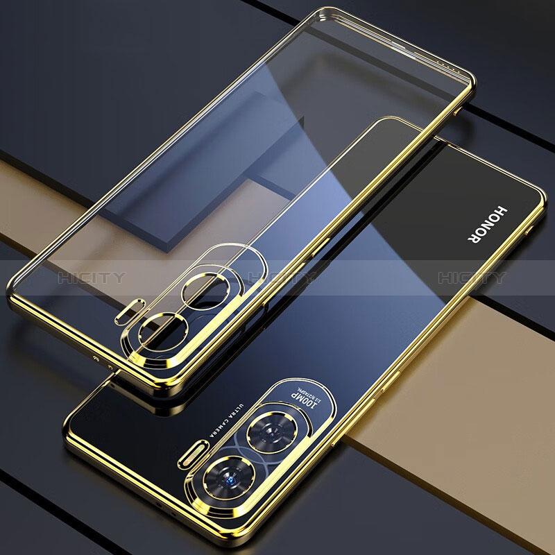 Silikon Schutzhülle Ultra Dünn Flexible Tasche Durchsichtig Transparent H01 für Huawei Honor X50i 5G Gold