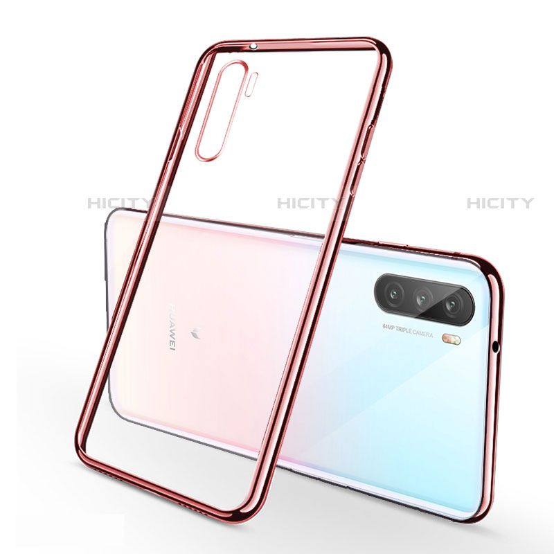 Silikon Schutzhülle Ultra Dünn Flexible Tasche Durchsichtig Transparent H01 für Huawei Mate 40 Lite 5G Rosa