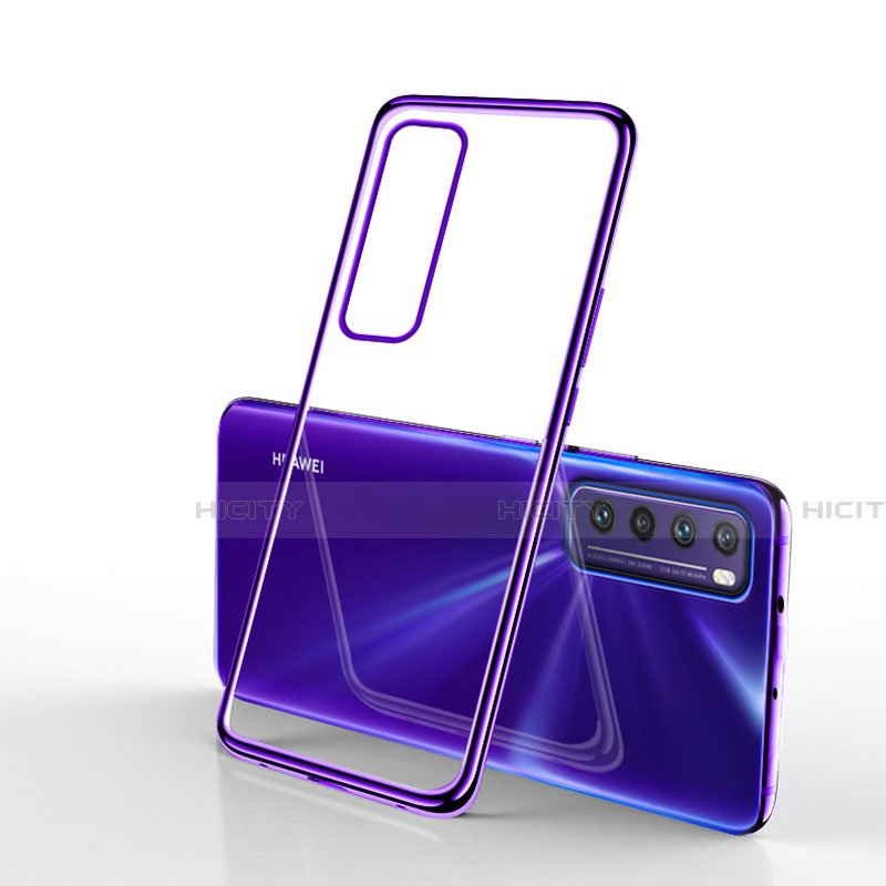 Silikon Schutzhülle Ultra Dünn Flexible Tasche Durchsichtig Transparent H01 für Huawei Nova 7 5G Violett