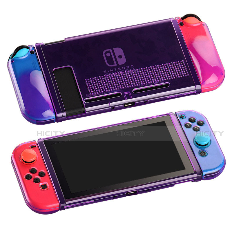 Silikon Schutzhülle Ultra Dünn Flexible Tasche Durchsichtig Transparent H01 für Nintendo Switch Violett Plus