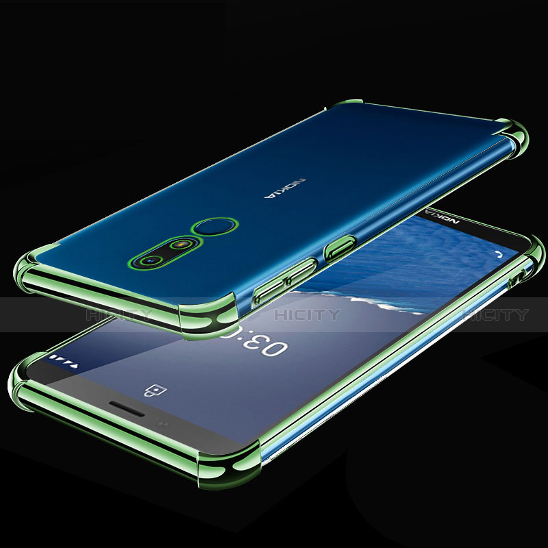 Silikon Schutzhülle Ultra Dünn Flexible Tasche Durchsichtig Transparent H01 für Nokia C3 Grün Plus