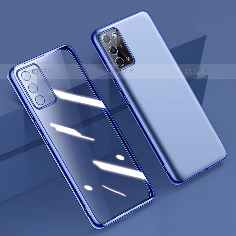 Silikon Schutzhülle Ultra Dünn Flexible Tasche Durchsichtig Transparent H01 für Oppo A55 5G Blau