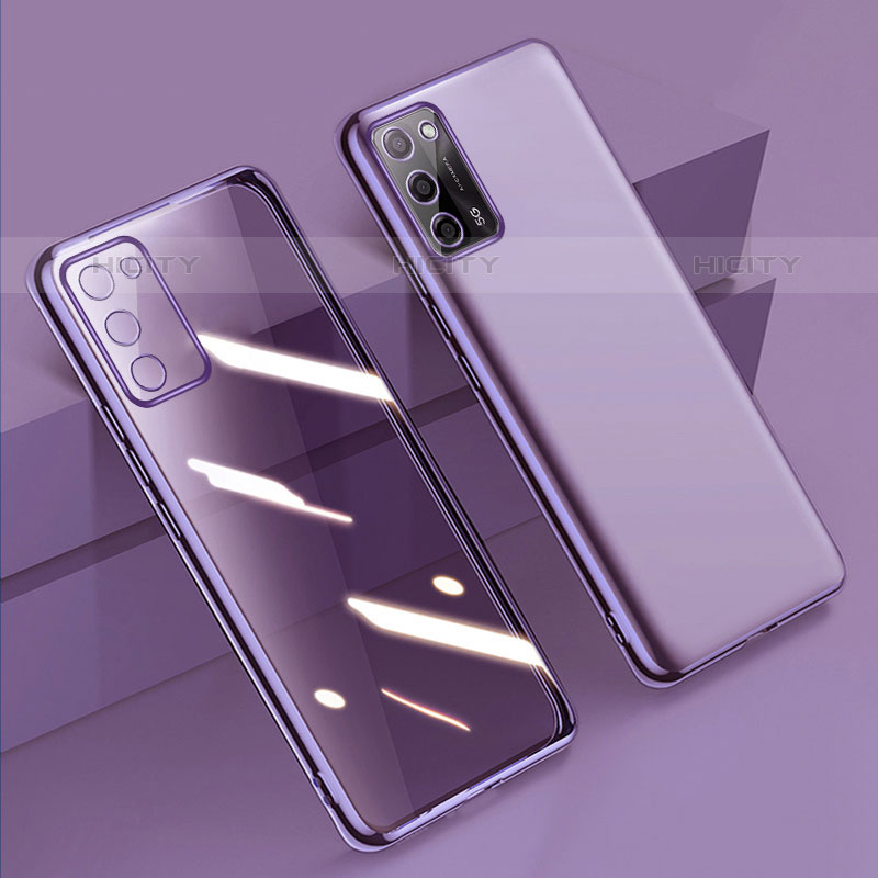 Silikon Schutzhülle Ultra Dünn Flexible Tasche Durchsichtig Transparent H01 für Oppo A55 5G Violett