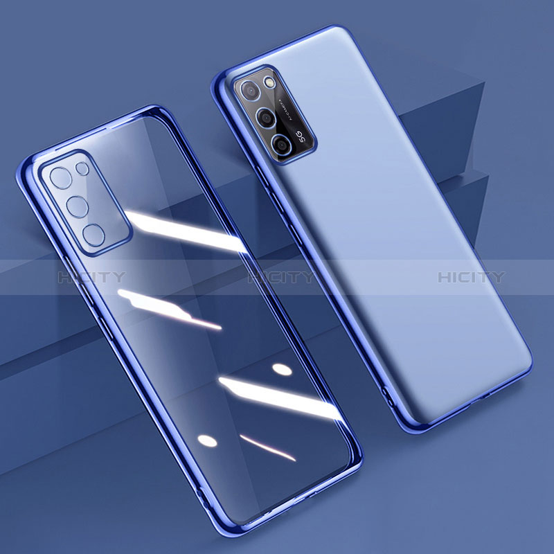 Silikon Schutzhülle Ultra Dünn Flexible Tasche Durchsichtig Transparent H01 für Oppo A56 5G Blau