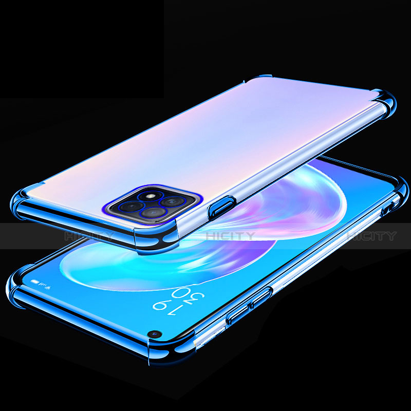 Silikon Schutzhülle Ultra Dünn Flexible Tasche Durchsichtig Transparent H01 für Oppo A72 5G Blau