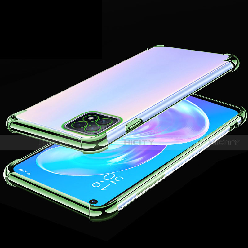 Silikon Schutzhülle Ultra Dünn Flexible Tasche Durchsichtig Transparent H01 für Oppo A72 5G Grün