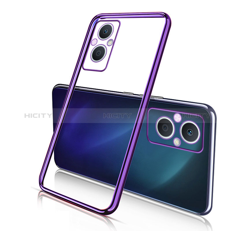 Silikon Schutzhülle Ultra Dünn Flexible Tasche Durchsichtig Transparent H01 für Oppo A96 5G Violett