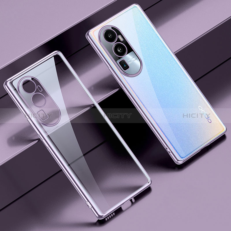 Silikon Schutzhülle Ultra Dünn Flexible Tasche Durchsichtig Transparent H01 für Oppo Reno10 Pro+ Plus 5G Violett Plus