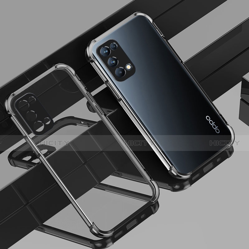 Silikon Schutzhülle Ultra Dünn Flexible Tasche Durchsichtig Transparent H01 für Oppo Reno5 Pro 5G Schwarz