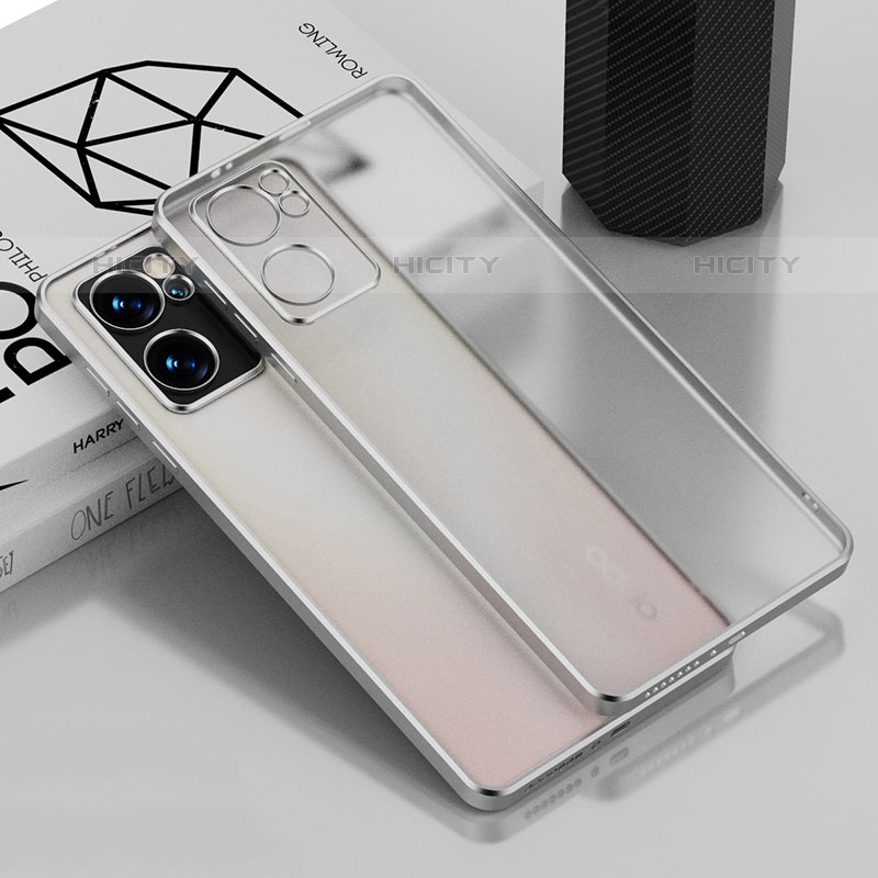 Silikon Schutzhülle Ultra Dünn Flexible Tasche Durchsichtig Transparent H01 für Oppo Reno7 SE 5G Silber