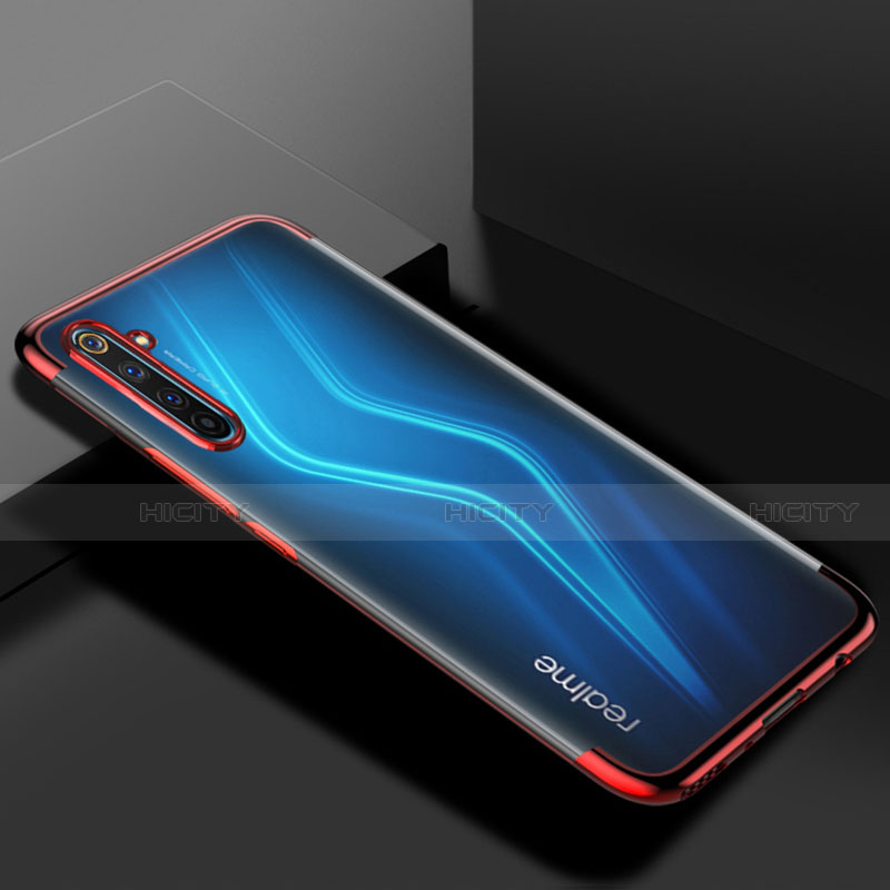 Silikon Schutzhülle Ultra Dünn Flexible Tasche Durchsichtig Transparent H01 für Realme 6 Pro Rot