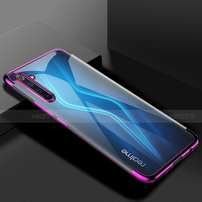 Silikon Schutzhülle Ultra Dünn Flexible Tasche Durchsichtig Transparent H01 für Realme 6 Pro Violett Plus