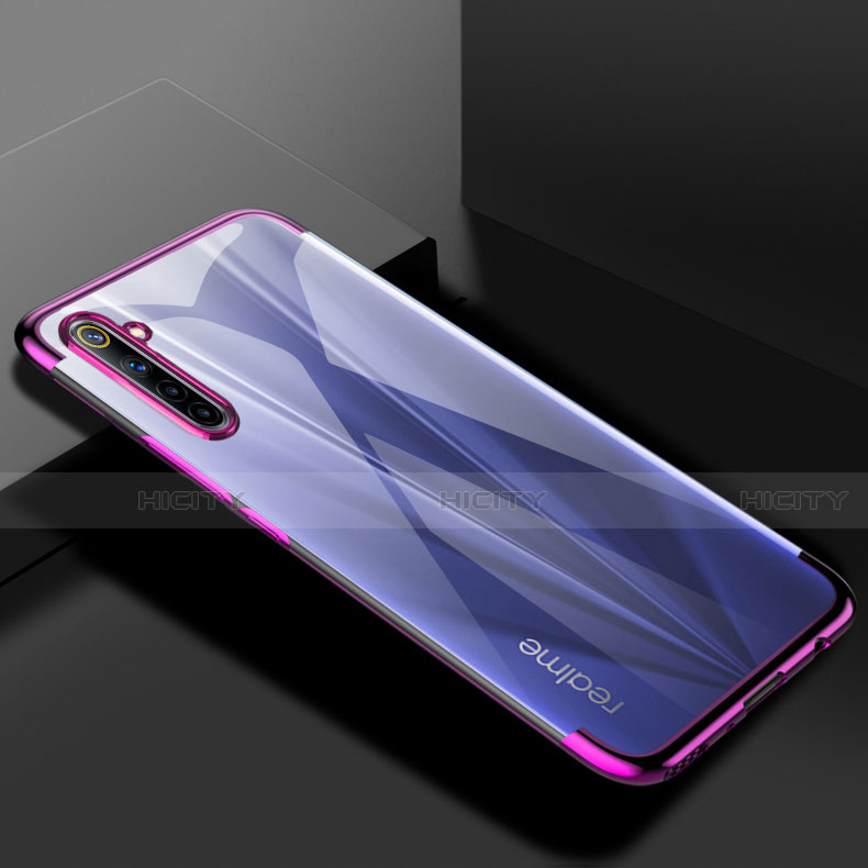 Silikon Schutzhülle Ultra Dünn Flexible Tasche Durchsichtig Transparent H01 für Realme 6 Violett Plus