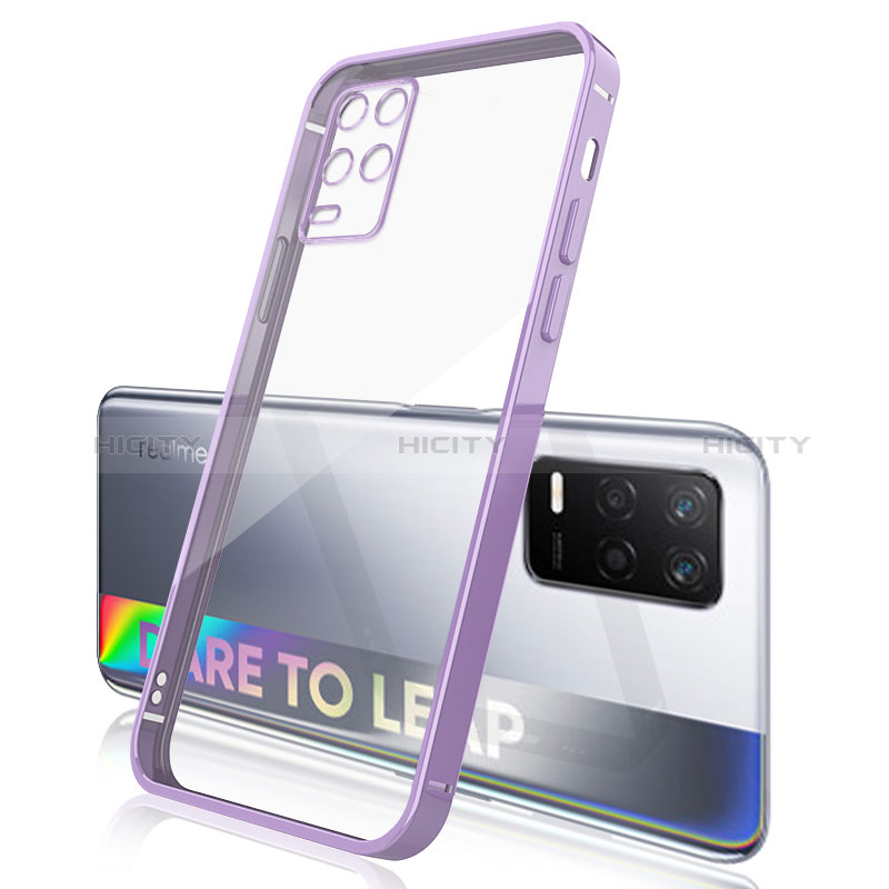 Silikon Schutzhülle Ultra Dünn Flexible Tasche Durchsichtig Transparent H01 für Realme 8s 5G Violett Plus