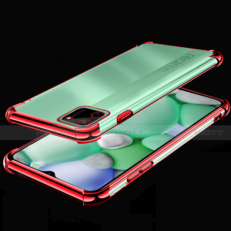 Silikon Schutzhülle Ultra Dünn Flexible Tasche Durchsichtig Transparent H01 für Realme C11 Rot Plus