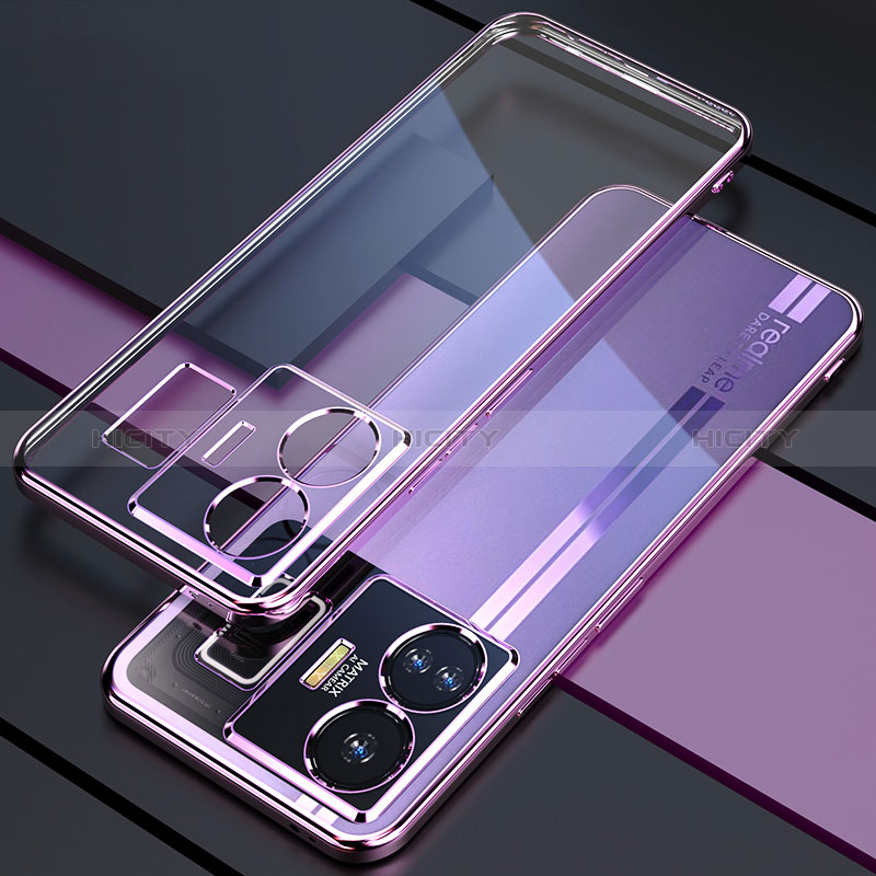 Silikon Schutzhülle Ultra Dünn Flexible Tasche Durchsichtig Transparent H01 für Realme GT Neo5 240W 5G Violett