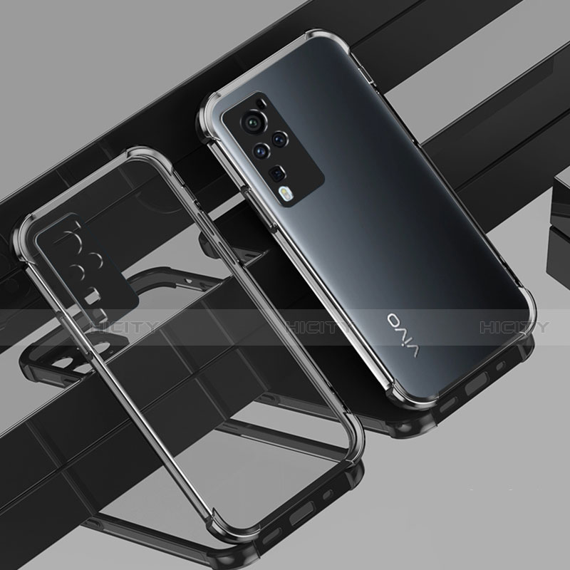 Silikon Schutzhülle Ultra Dünn Flexible Tasche Durchsichtig Transparent H01 für Vivo X60 Pro 5G Schwarz Plus