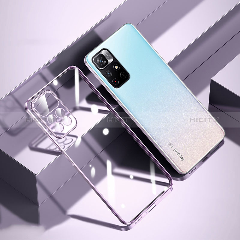 Silikon Schutzhülle Ultra Dünn Flexible Tasche Durchsichtig Transparent H01 für Xiaomi Poco M4 Pro 5G Violett