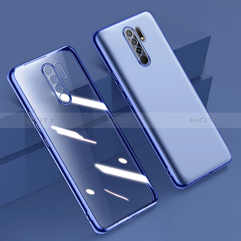 Silikon Schutzhülle Ultra Dünn Flexible Tasche Durchsichtig Transparent H01 für Xiaomi Redmi 9 Blau