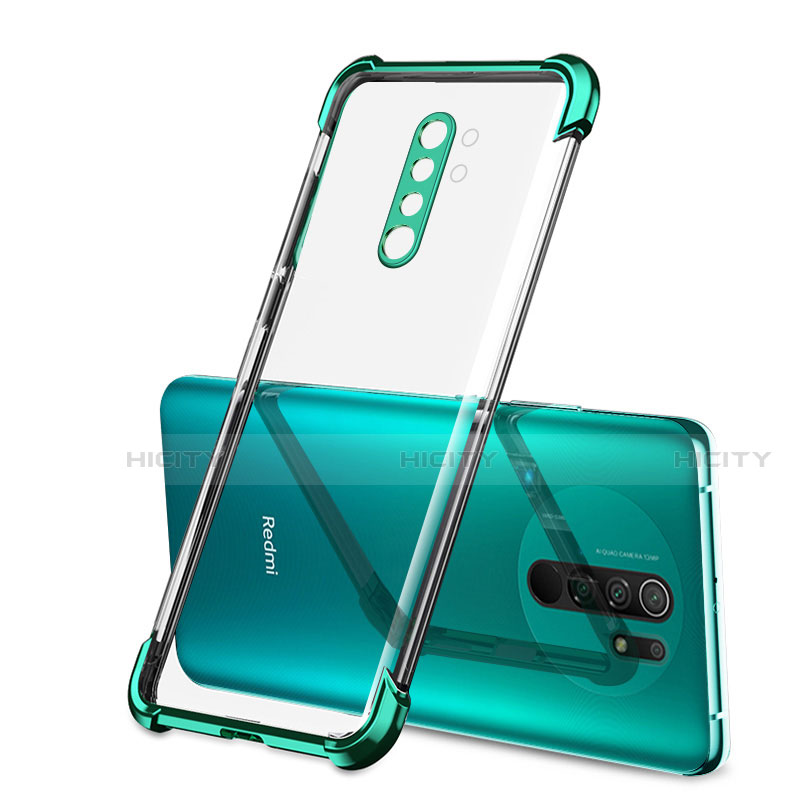 Silikon Schutzhülle Ultra Dünn Flexible Tasche Durchsichtig Transparent H01 für Xiaomi Redmi 9 Grün