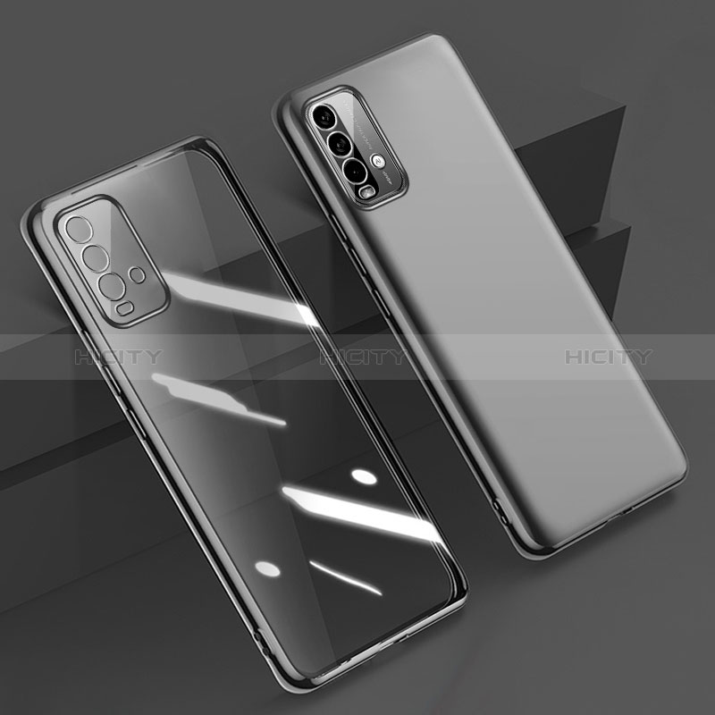 Silikon Schutzhülle Ultra Dünn Flexible Tasche Durchsichtig Transparent H01 für Xiaomi Redmi 9T 4G Schwarz