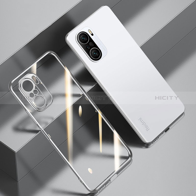 Silikon Schutzhülle Ultra Dünn Flexible Tasche Durchsichtig Transparent H01 für Xiaomi Redmi K40 Pro 5G Silber