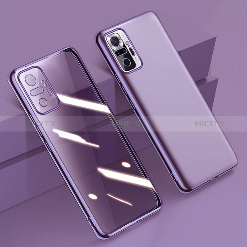 Silikon Schutzhülle Ultra Dünn Flexible Tasche Durchsichtig Transparent H01 für Xiaomi Redmi Note 10 Pro 4G Violett