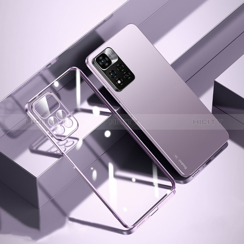 Silikon Schutzhülle Ultra Dünn Flexible Tasche Durchsichtig Transparent H01 für Xiaomi Redmi Note 11 Pro+ Plus 5G Violett Plus