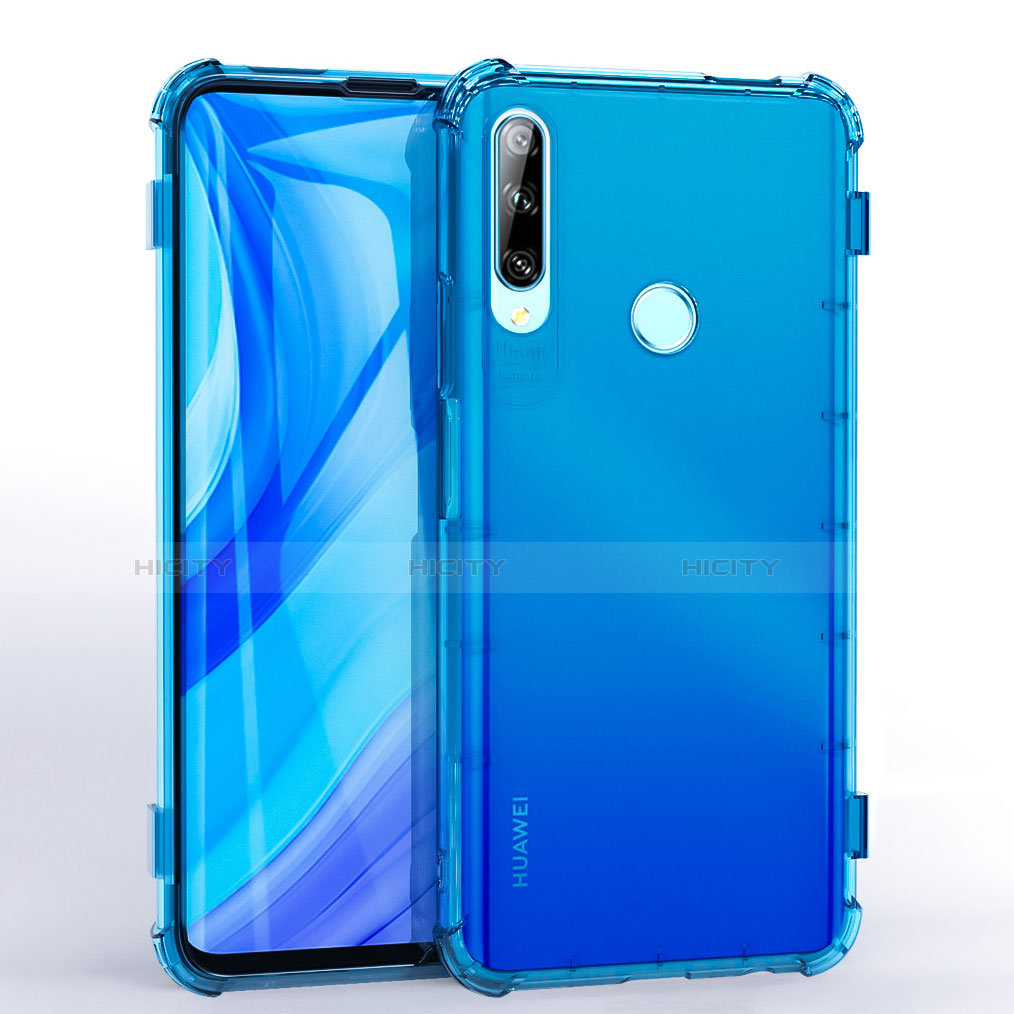 Silikon Schutzhülle Ultra Dünn Flexible Tasche Durchsichtig Transparent H02 für Huawei Enjoy 10 Plus Blau