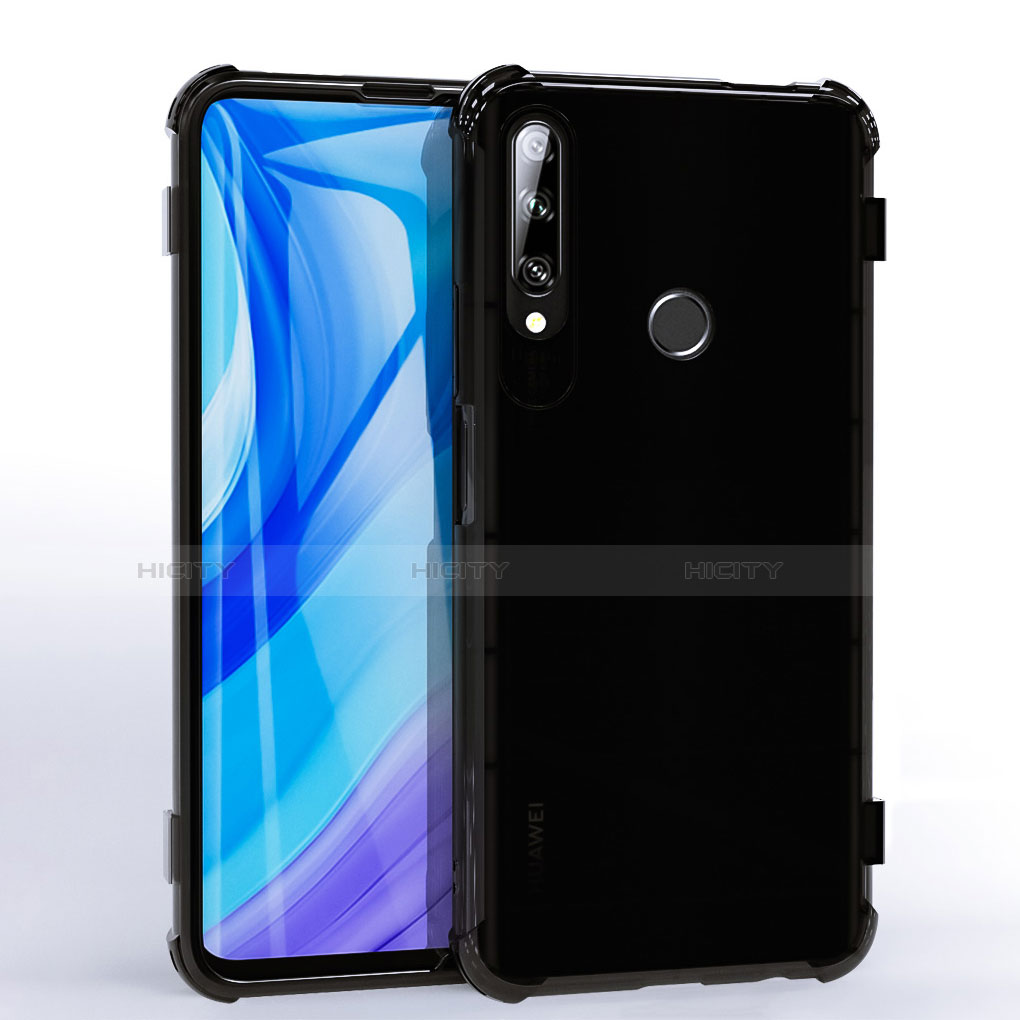 Silikon Schutzhülle Ultra Dünn Flexible Tasche Durchsichtig Transparent H02 für Huawei Enjoy 10 Plus Schwarz