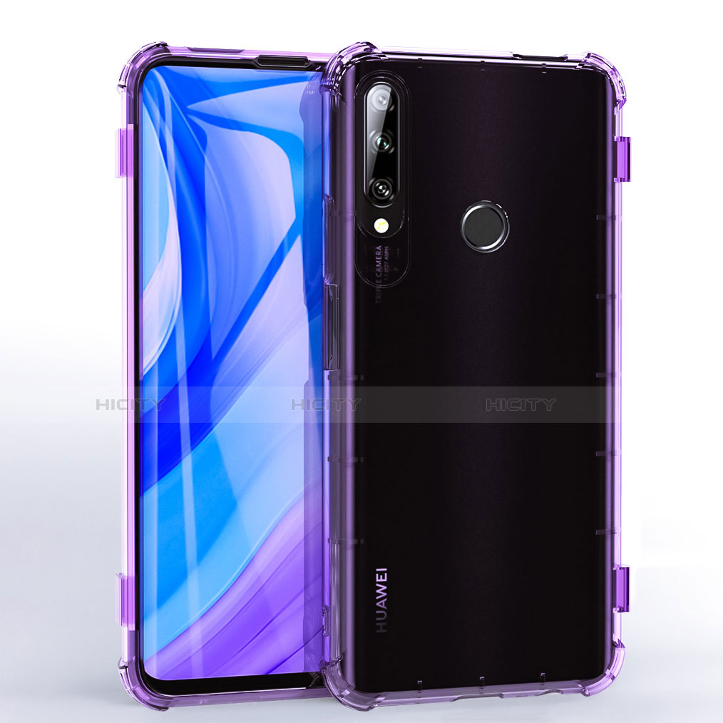 Silikon Schutzhülle Ultra Dünn Flexible Tasche Durchsichtig Transparent H02 für Huawei Enjoy 10 Plus Violett