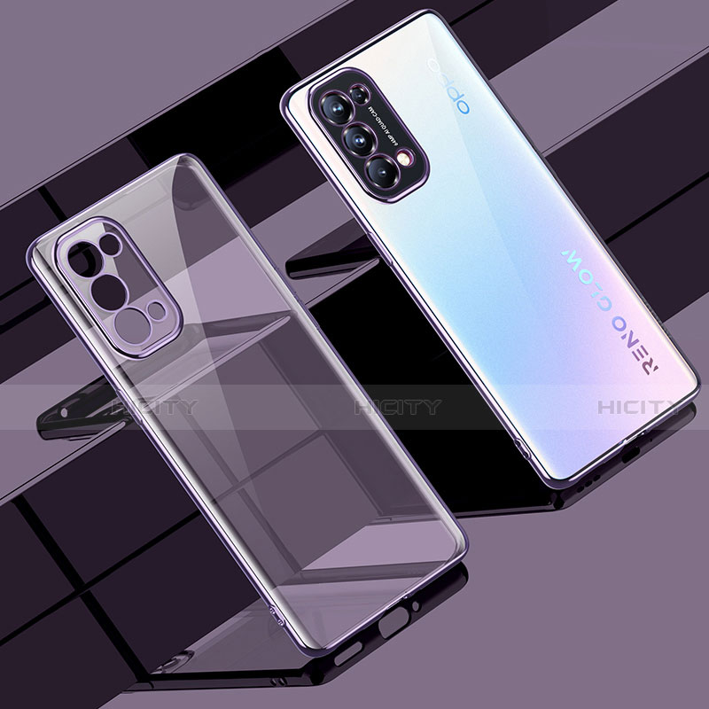 Silikon Schutzhülle Ultra Dünn Flexible Tasche Durchsichtig Transparent H02 für Oppo Find X3 Lite 5G Violett Plus