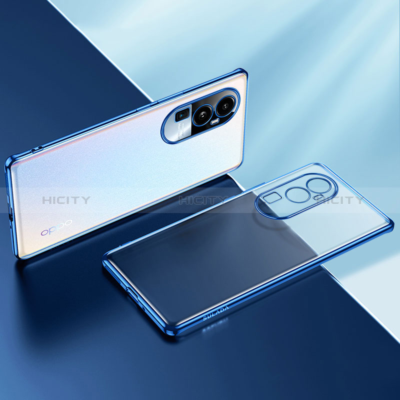 Silikon Schutzhülle Ultra Dünn Flexible Tasche Durchsichtig Transparent H02 für Oppo Reno10 Pro+ Plus 5G Blau