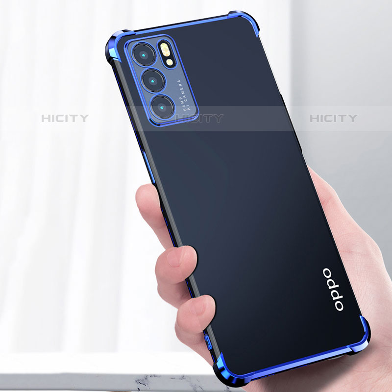 Silikon Schutzhülle Ultra Dünn Flexible Tasche Durchsichtig Transparent H02 für Oppo Reno6 Pro 5G India groß