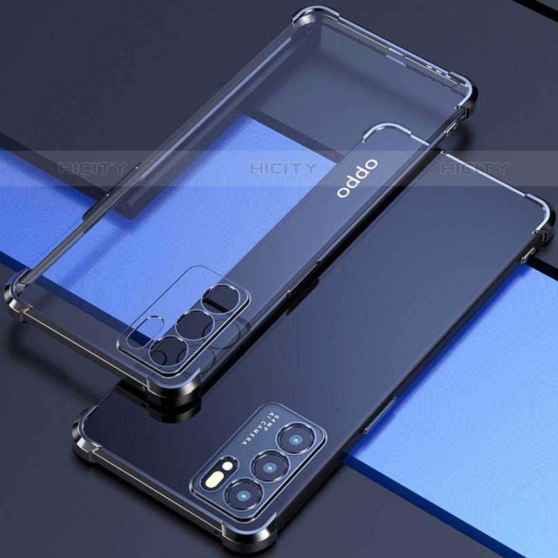 Silikon Schutzhülle Ultra Dünn Flexible Tasche Durchsichtig Transparent H02 für Oppo Reno6 Pro 5G India Schwarz