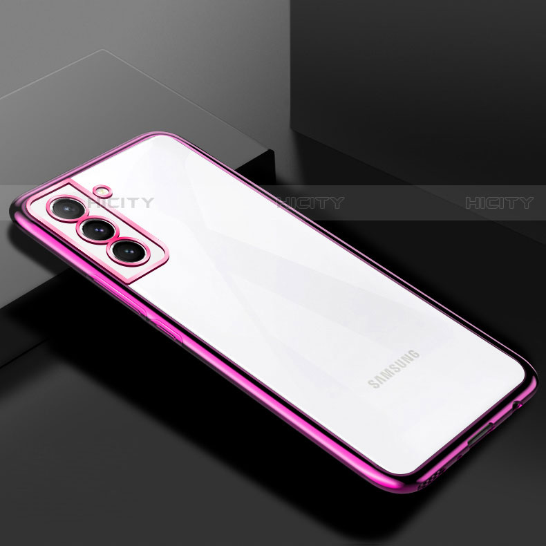 Silikon Schutzhülle Ultra Dünn Flexible Tasche Durchsichtig Transparent H02 für Samsung Galaxy S22 5G Violett Plus