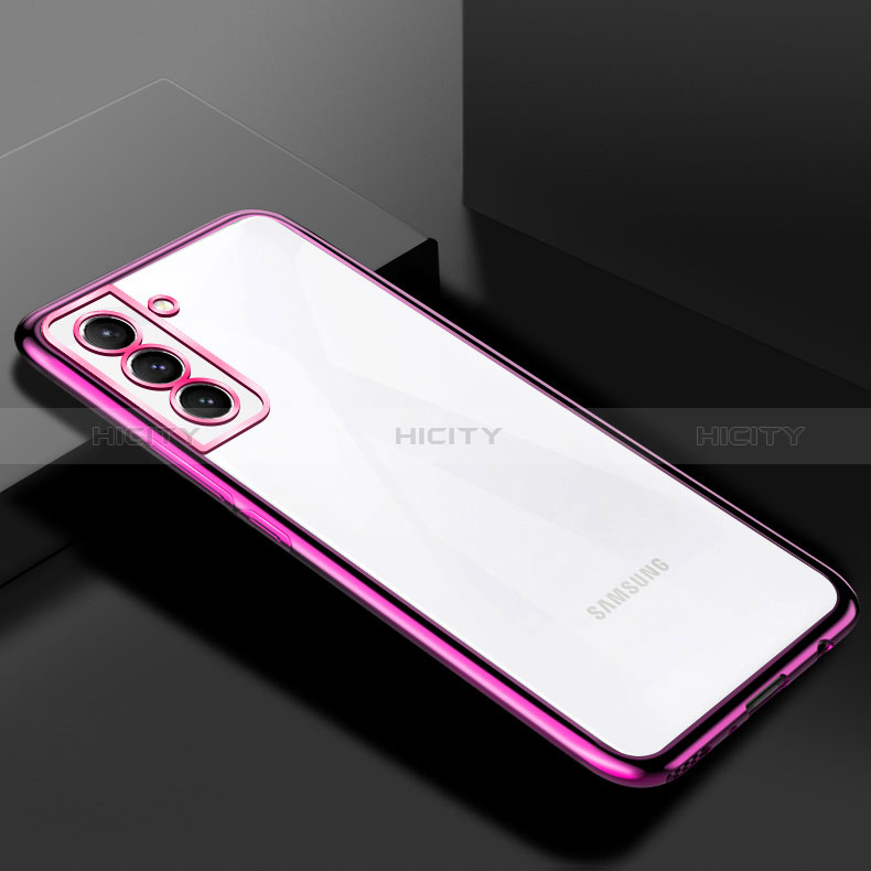 Silikon Schutzhülle Ultra Dünn Flexible Tasche Durchsichtig Transparent H02 für Samsung Galaxy S24 5G Violett Plus