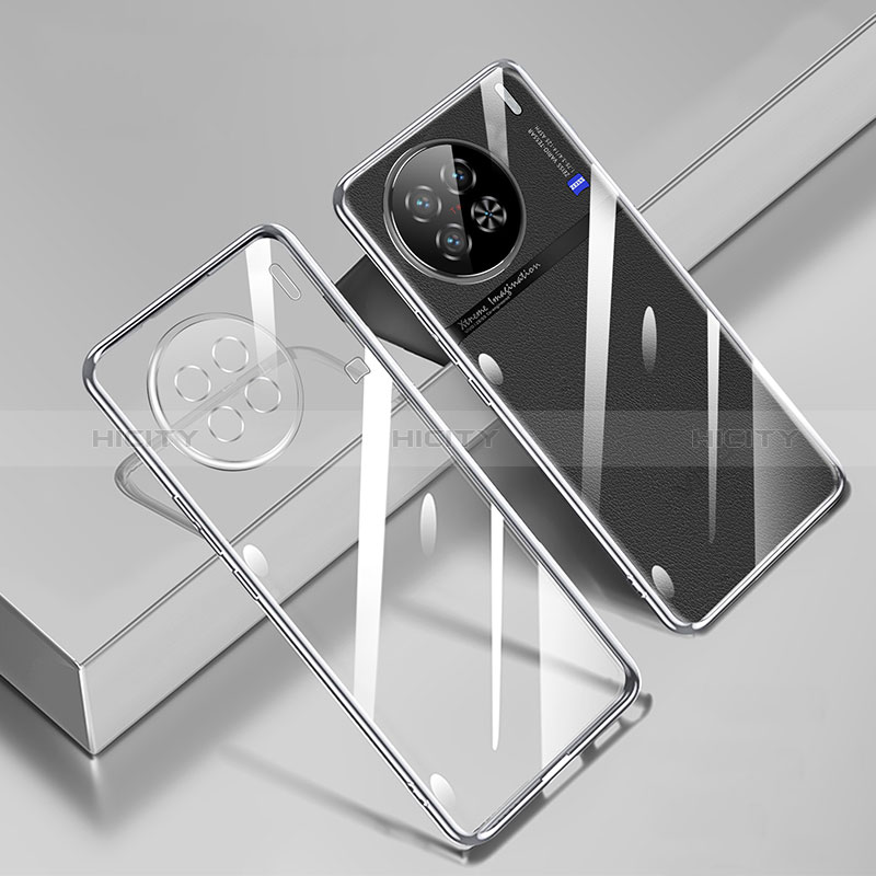 Silikon Schutzhülle Ultra Dünn Flexible Tasche Durchsichtig Transparent H02 für Vivo X90 Pro+ Plus 5G Silber