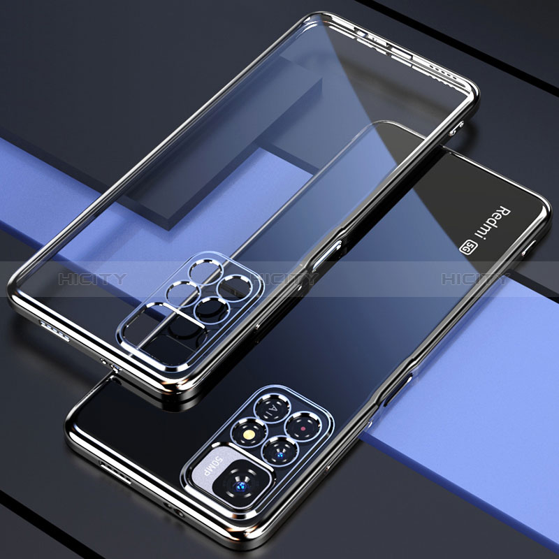 Silikon Schutzhülle Ultra Dünn Flexible Tasche Durchsichtig Transparent H02 für Xiaomi Poco X4 NFC Silber