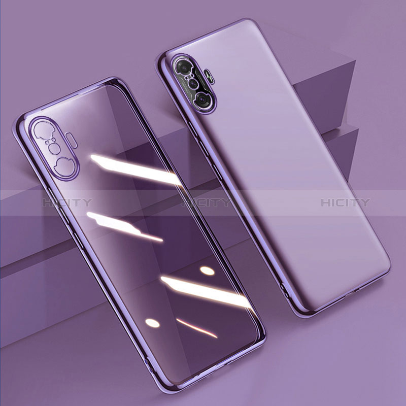 Silikon Schutzhülle Ultra Dünn Flexible Tasche Durchsichtig Transparent H02 für Xiaomi Redmi K40 Gaming 5G Violett